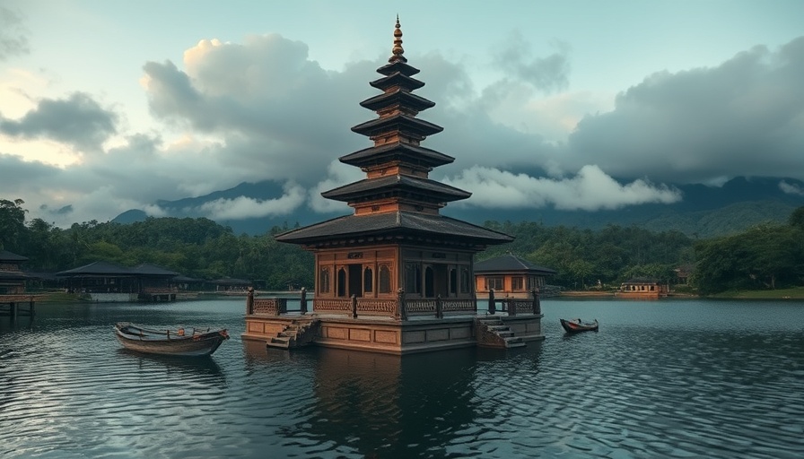 Serene Balinese pagoda on water, cheap things to do in Bali.