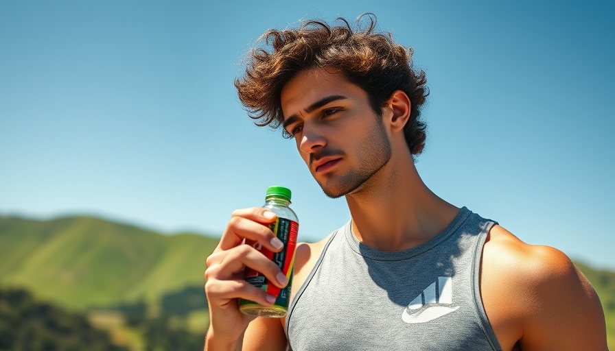 Athletic man drinks energy drink outdoors for HYROX Race Training Tips