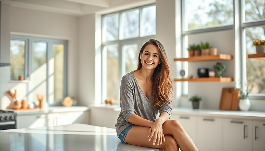 Smiling woman in a bright kitchen, Change Your Relationship With Food.