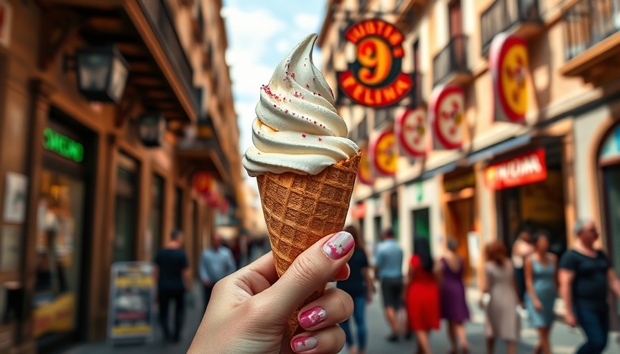 Ice cream in Sevilla street, vibrant city scene, Sevilla Adventures.