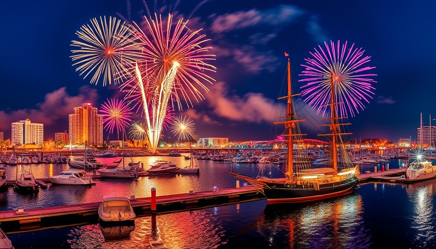 Fireworks over San Diego harbor with historic ship, fun things to do in San Diego this week.