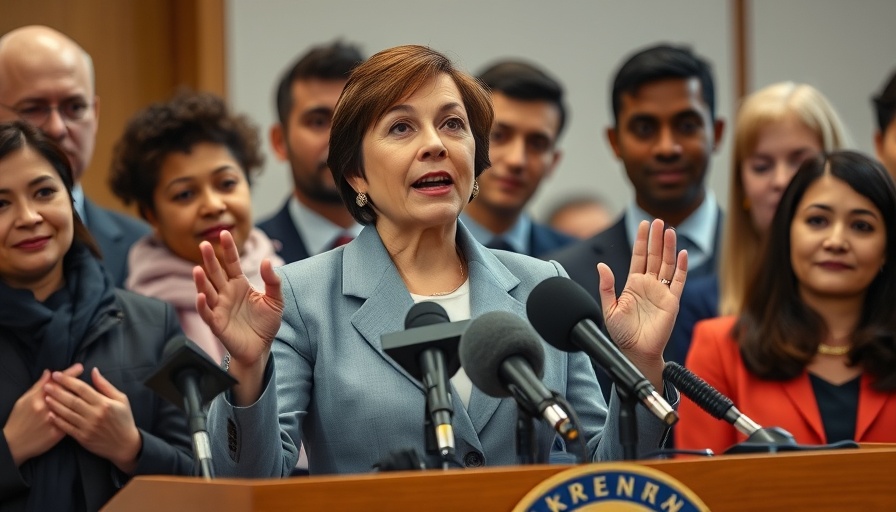 Mayor Bass stands firm against Trump, delivering a speech at a press conference.