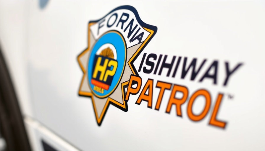 California Highway Patrol emblem close-up on vehicle