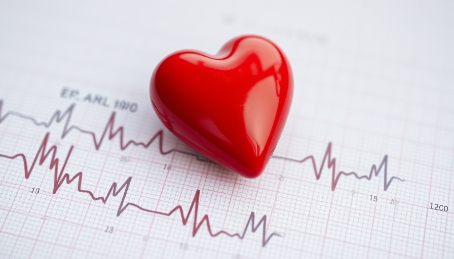 Red heart on ECG, symbolizing heart health prevention.