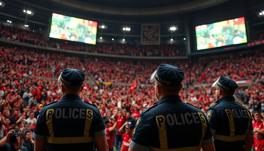 Levi's Stadium during a soccer match with police presence.