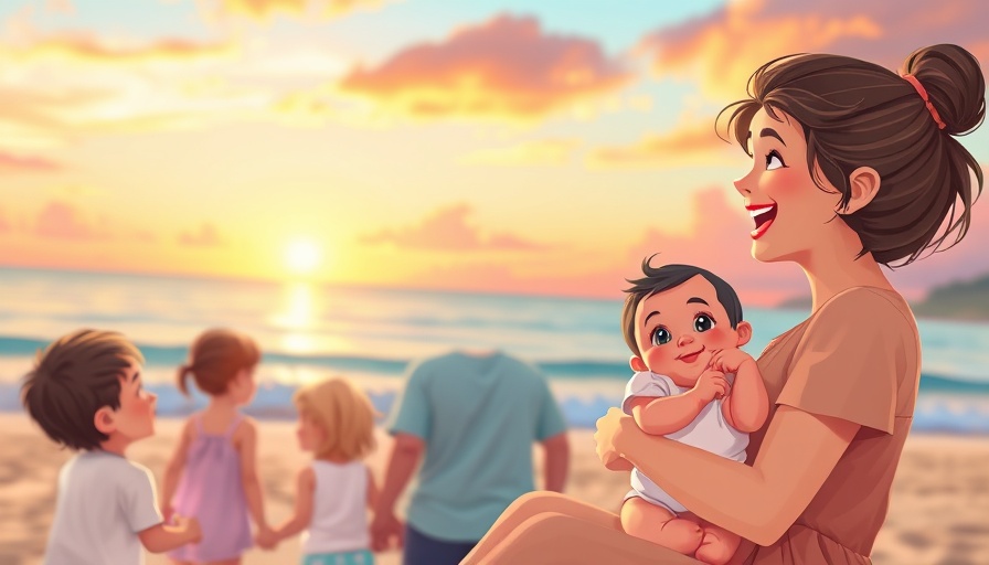 Glimmers in everyday life: family enjoying sunset on beach.