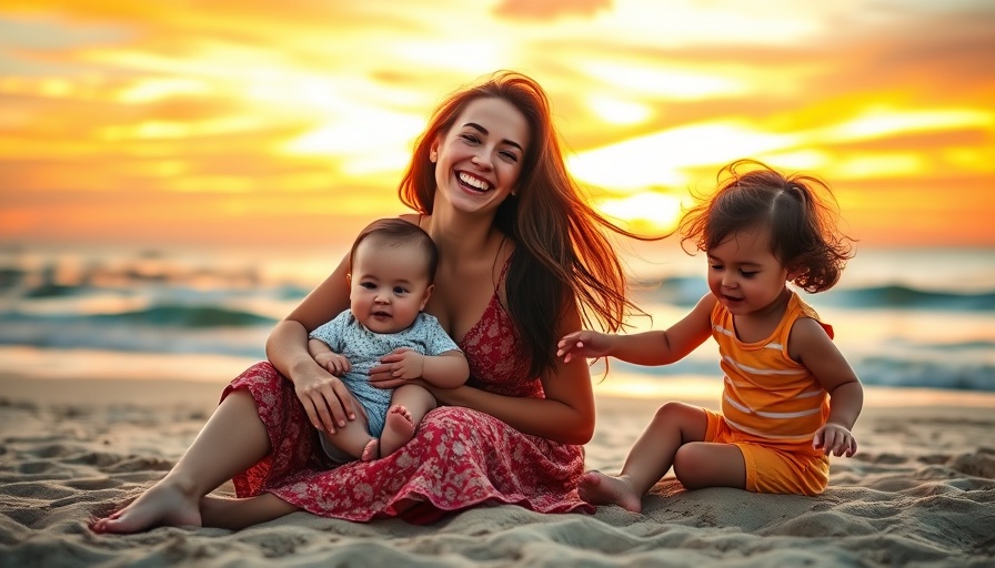 Glimmers of hope at seaside sunset with family