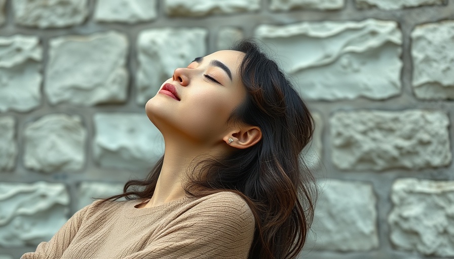 Relaxed young woman experiencing calm through guided imagery.