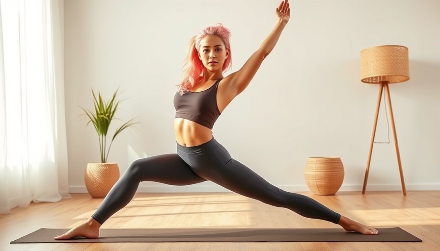 Practicing yoga at home: young woman doing an advanced pose in a minimalist room.