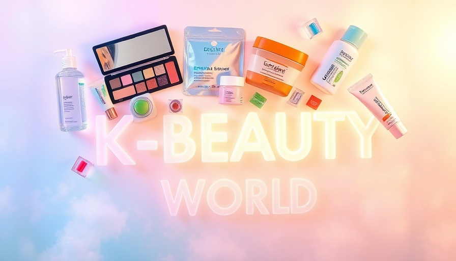 Assorted K-Beauty products floating on a pastel background at Ulta.