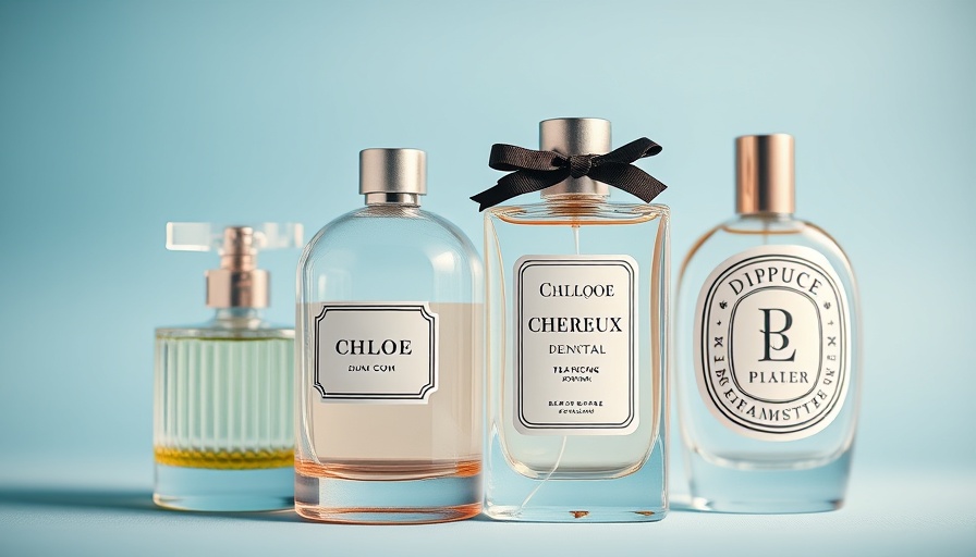 Nordstrom Anniversary Sale fragrances featuring Chloe and Diptyque bottles against a light blue backdrop.
