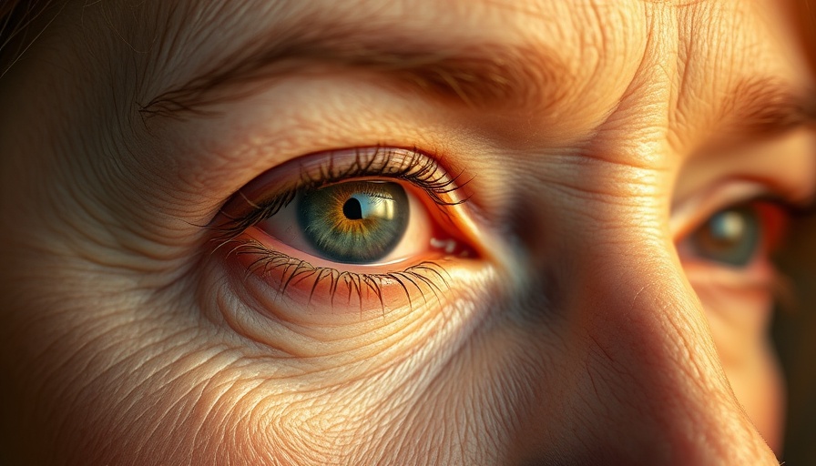 Close-up of a mature eye showing skin texture, under-eye focus.