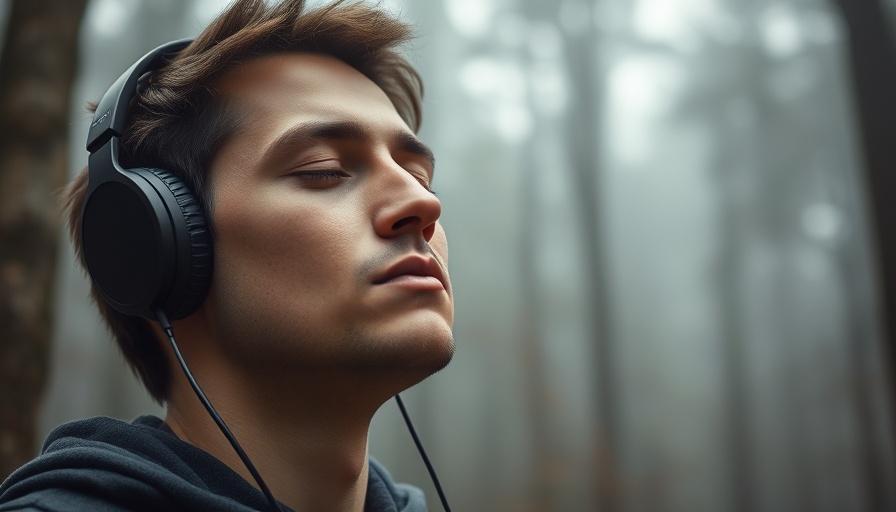 Meditation for stress relief in a misty forest.