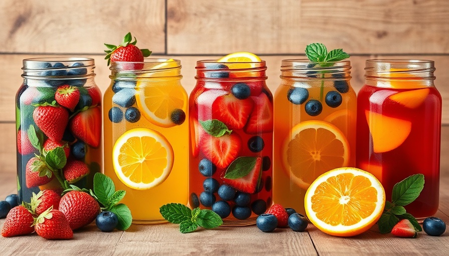 Colorful fruit-infused shrub drinks highlighting health benefits of shrubs.