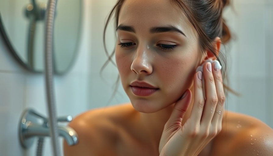 Young woman washing face with soap, exploring alternatives to Solubol.
