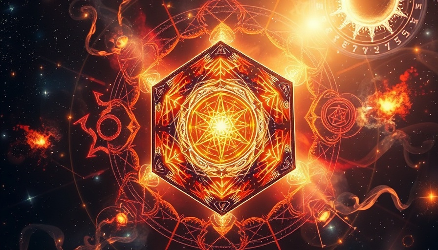 Mystical Metatron's Cube surrounded by Reiki symbols.