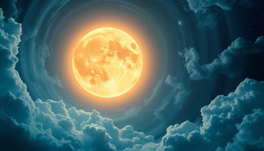 Ethereal full moon with clouds and stars, Moon Phase Calculator Spiritual Meaning.
