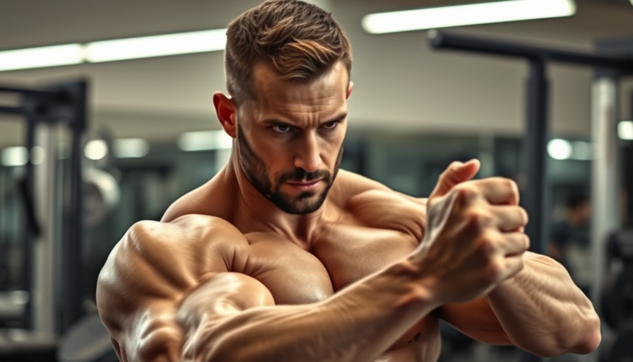 Man doing cable triceps workout in gym, intense focus.