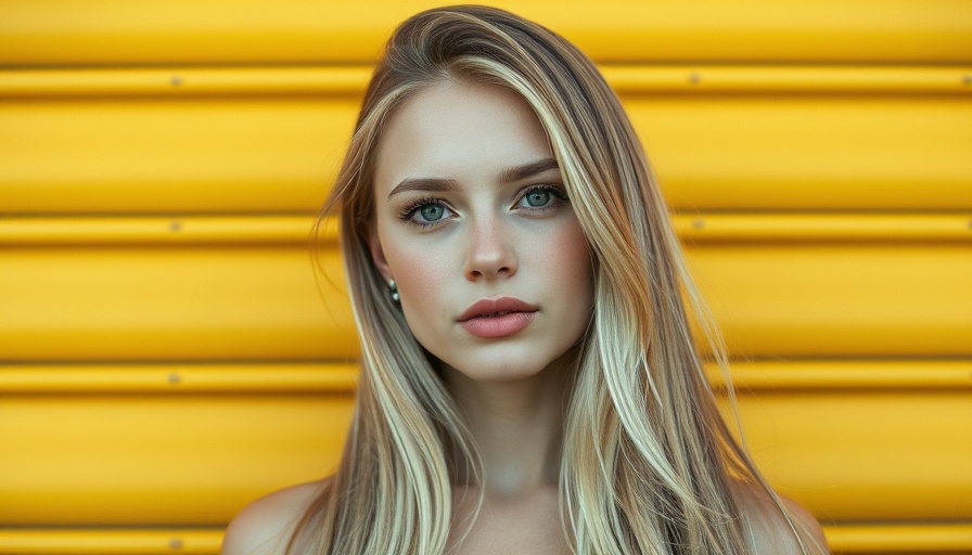 Confident woman with blonde hair in front of yellow background, discussing SPF moisturizers.
