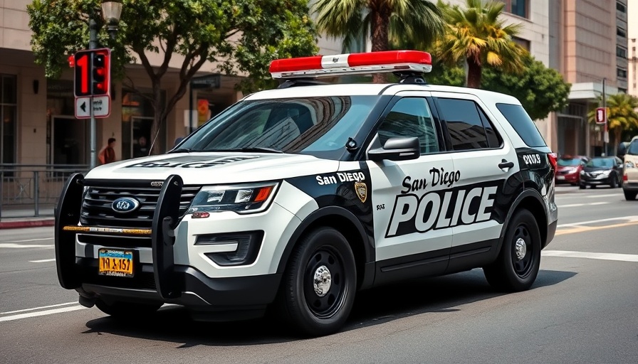 San Diego police truck parked during illegal gambling shutdown