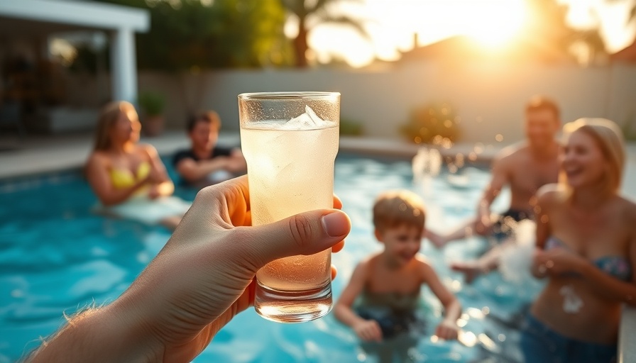 Joyful living lifestyle finds by the pool during a family gathering.