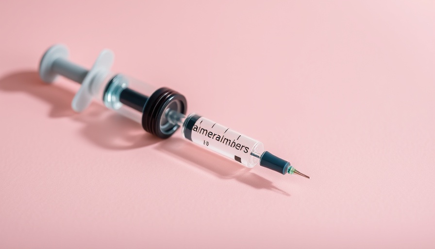 Syringe and vial on pink background for Botox treatment for wellness