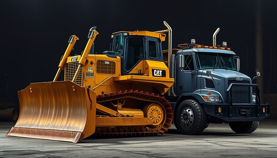 Bulldozer and truck for IronmartOnline reviews, showcasing heavy machinery.