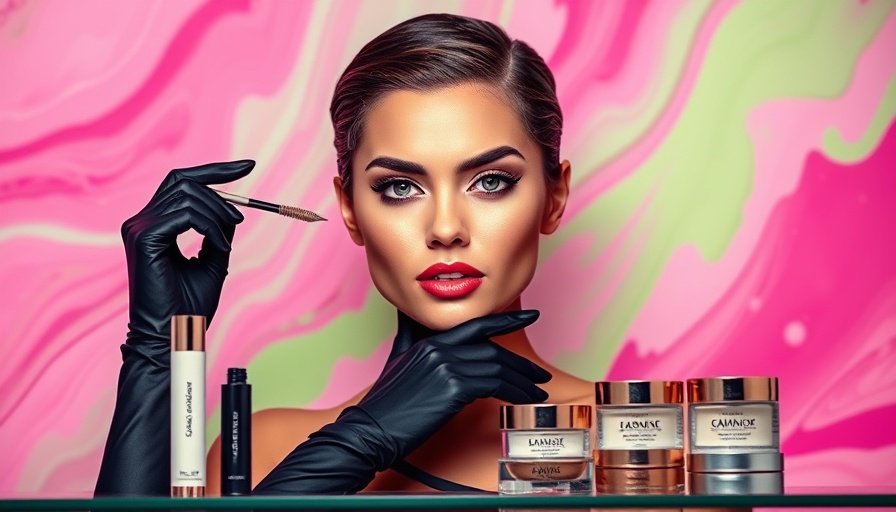Elegant woman with beauty products, holistic health and wellness theme.