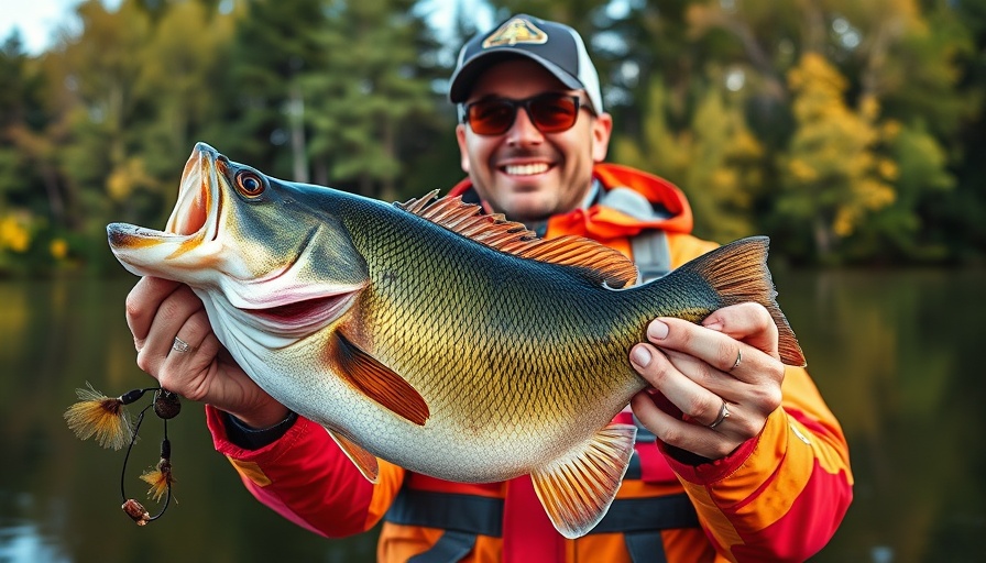 Angler holding bass caught with ZMan Fuzzy BugZ.