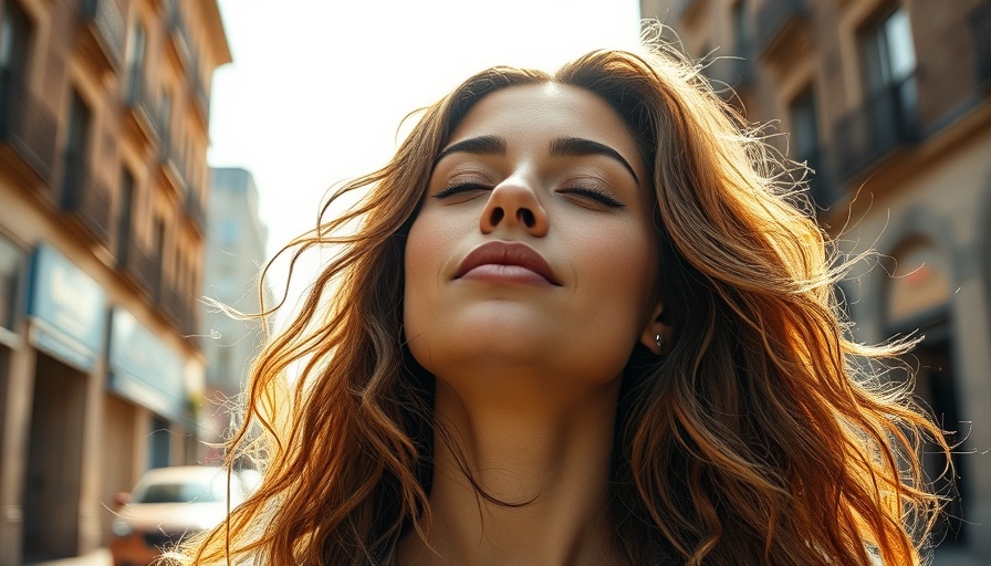 Natural woman embracing sunlight for science-backed hair care