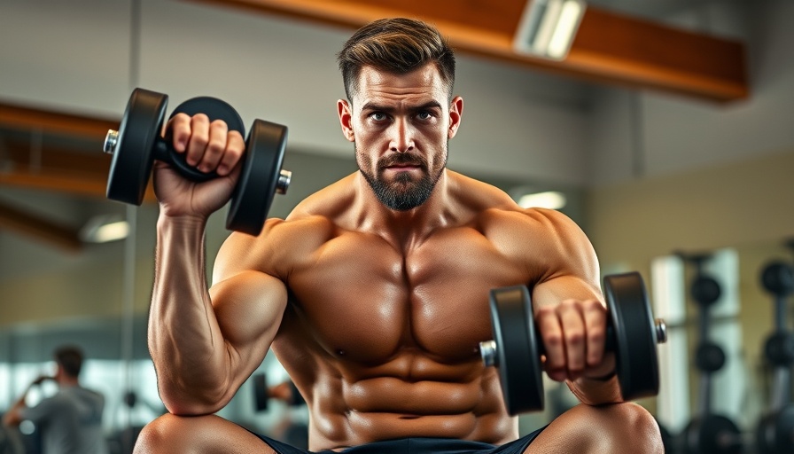 Man in gym performing anterior delt exercises with dumbbells in shoulder press.