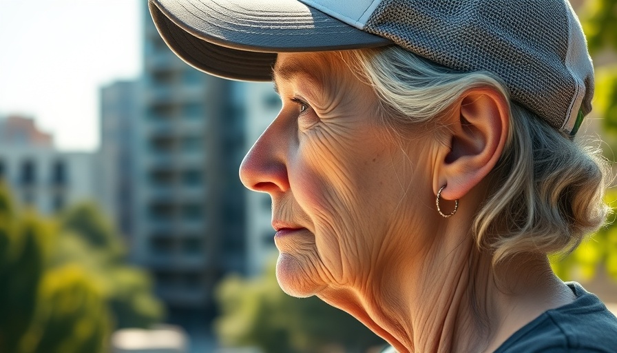 Profile of an older woman outdoors in casual wear, highlighting menopause accommodations at work.