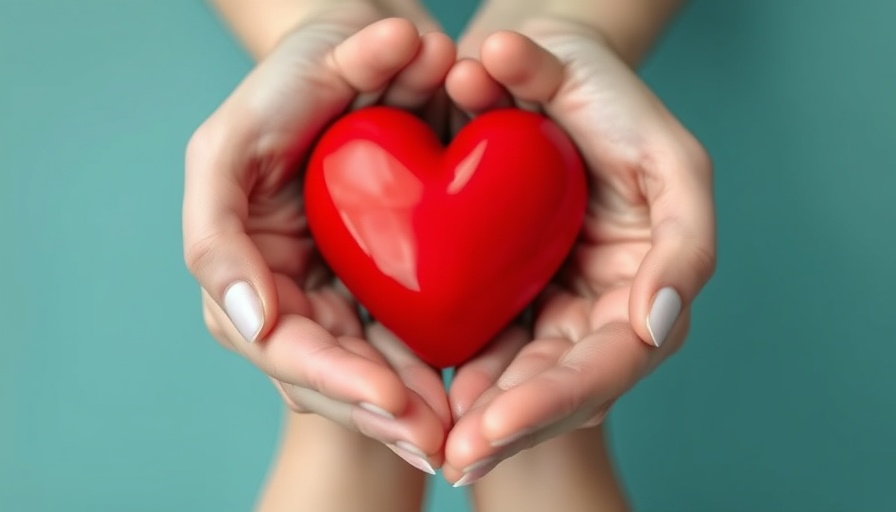 Hands holding a red heart representing care in the context of medical aid in dying in California.