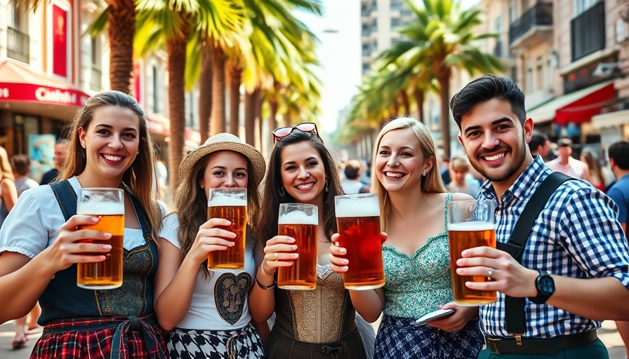 Festive group at East Village summer event, San Diego.