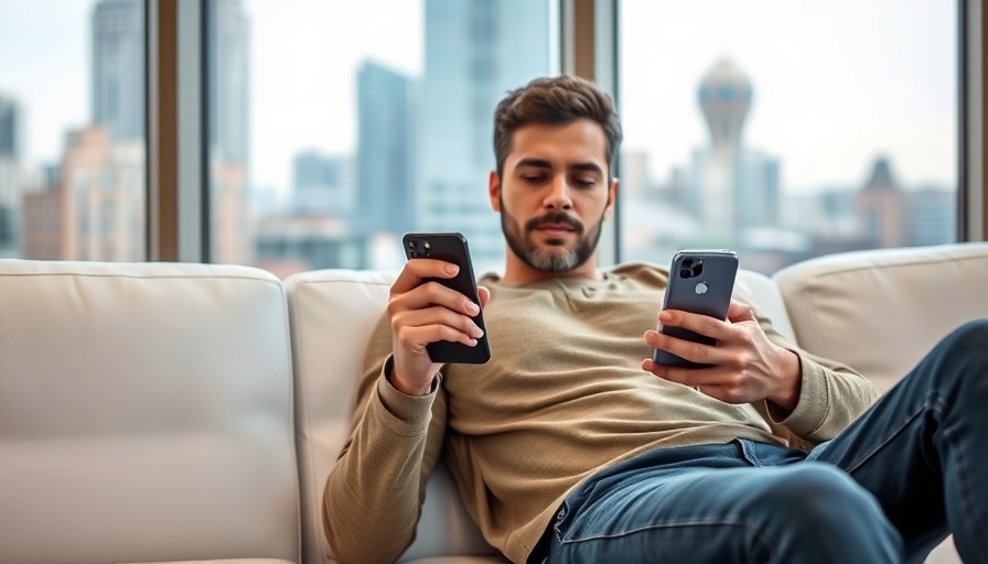 Man adjusts TAVO sleep alarm on smartphone at home.
