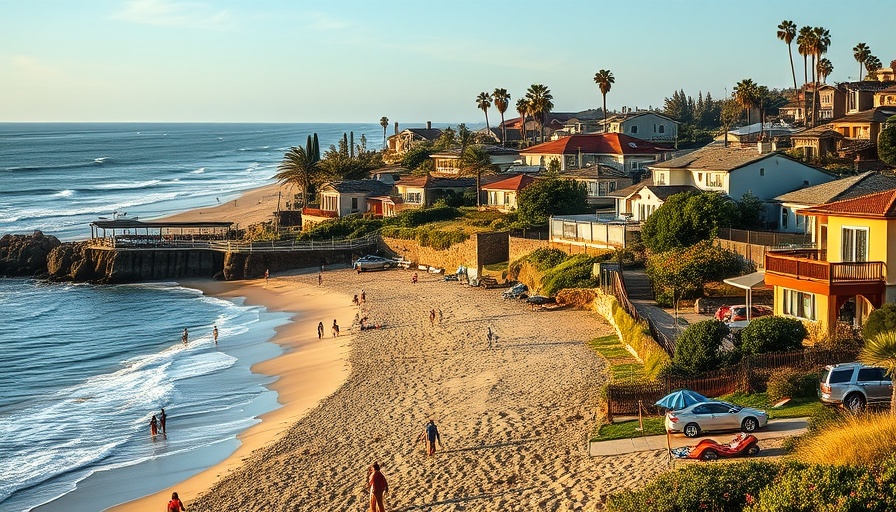 Coastal Encinitas neighborhood with beach activities reflecting housing goals