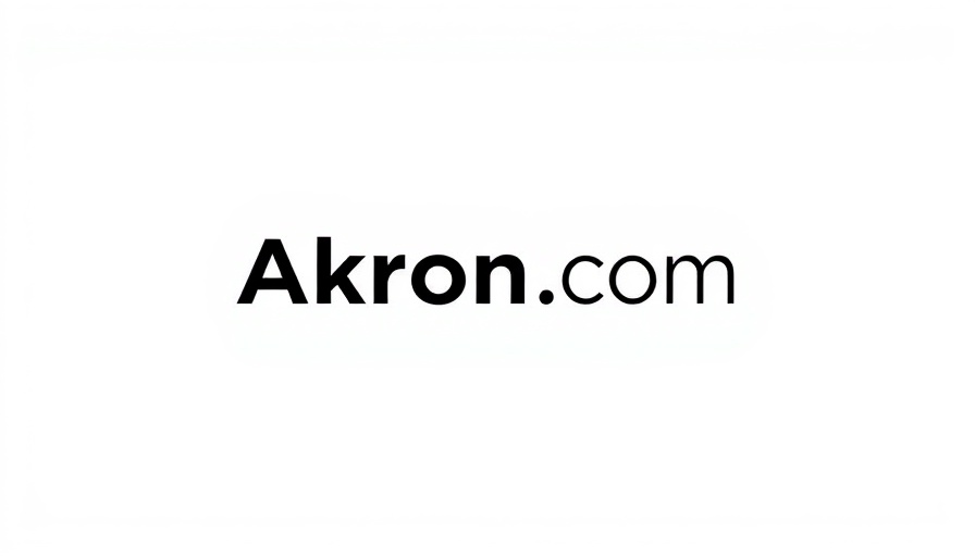 Minimalist Akron.com logo on white background