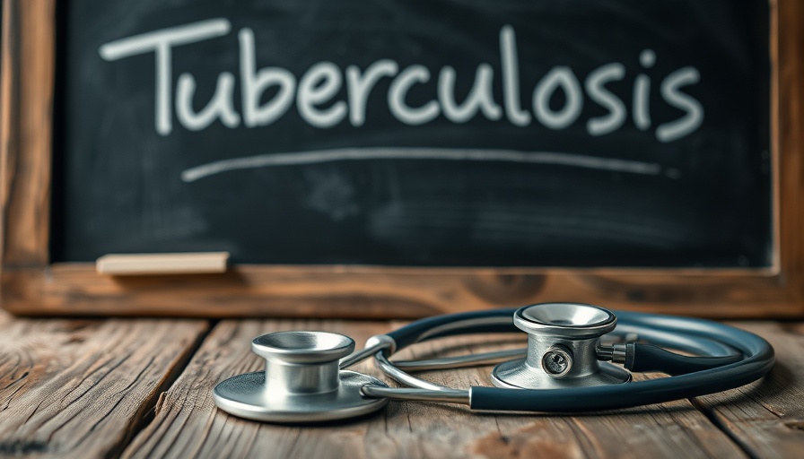 Stethoscope and 'Tuberculosis' sign on wooden table.