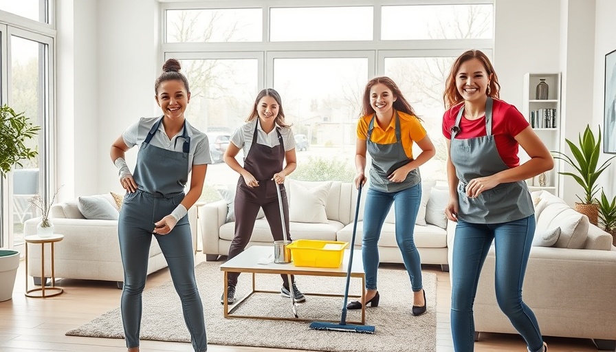 Professional move out cleaning service team cleaning a bright room.