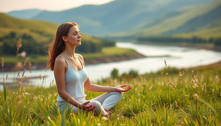 Woman meditating in nature as a healthy way to process emotions.
