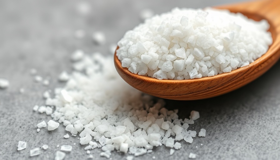 Zero-calorie sweetener on a wooden spoon against gray background.