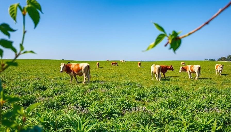 Cows grazing in green pasture, enhancing land health.