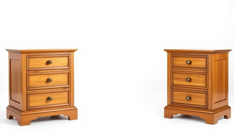 Classic wooden bedside tables, buy bedside tables, traditional design, and brass knobs.