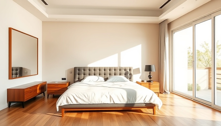 Spacious modern bedroom reflecting the average bedroom size.