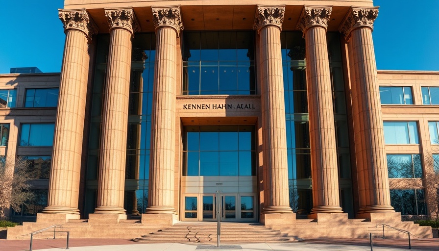 Kenneth Hahn Hall of Administration front view highlighting justice reform in Los Angeles County.