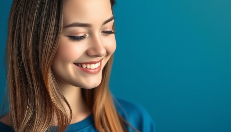 Portrait of young woman with long brown hair and blue shirt.