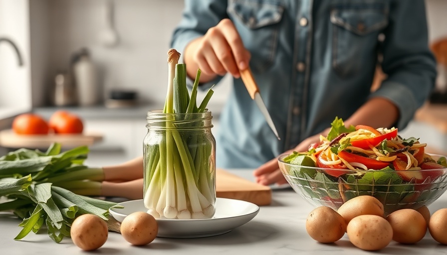 Preparing vegetables for meal to explore prebiotics and blood pressure.