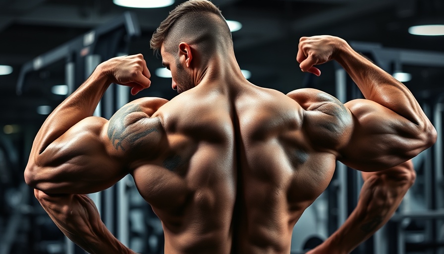 Muscular bodybuilder focused on back workout in a modern gym.