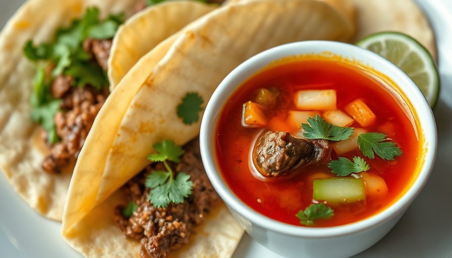 Delicious Honduran dish with tortillas and broth in Fresno.