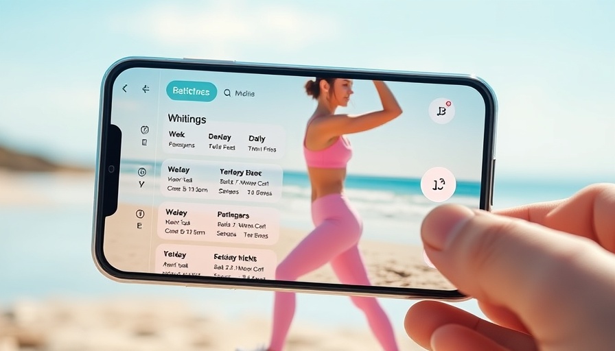 Modern fitness app with vibrant design showing workout plan on beach, momentum after SSU.